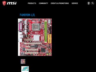 P4M890MLIL driver download page on the MSI site