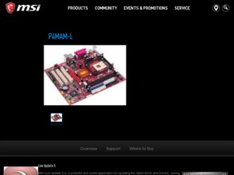 P4MAML driver download page on the MSI site