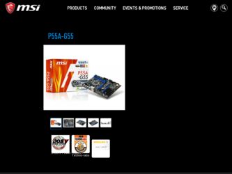 P55AG55 driver download page on the MSI site