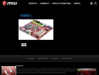 P6NGM2L driver download page on the MSI site
