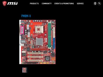 PM8M-V driver download page on the MSI site