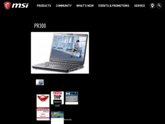 PR300 driver download page on the MSI site