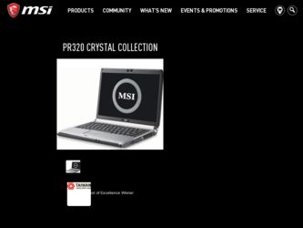 PR320 driver download page on the MSI site