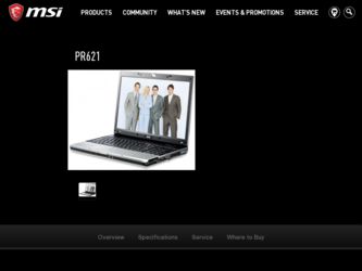 PR621 driver download page on the MSI site