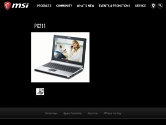 PX211 driver download page on the MSI site