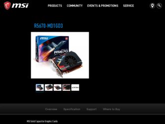 R5670MD1GD3 driver download page on the MSI site
