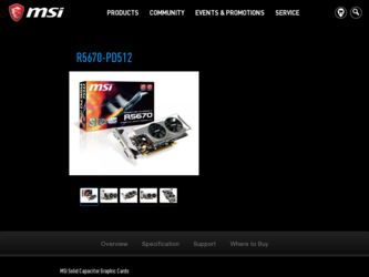 R5670PD512 driver download page on the MSI site