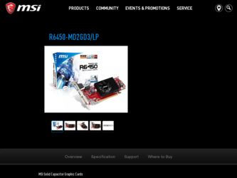 R6450MD2GD3LP driver download page on the MSI site