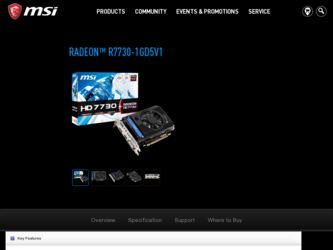 R7730 driver download page on the MSI site