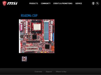 RS482M4CSIP driver download page on the MSI site