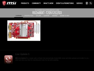 RX2600XTT2D512EZD3 driver download page on the MSI site