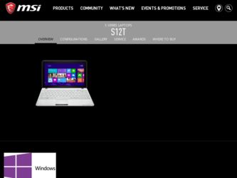 S12T driver download page on the MSI site