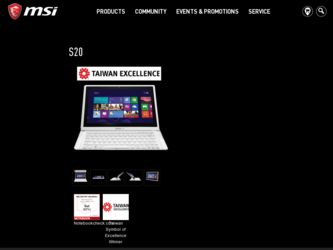 S20 driver download page on the MSI site