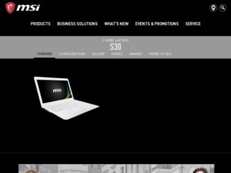 S30 driver download page on the MSI site