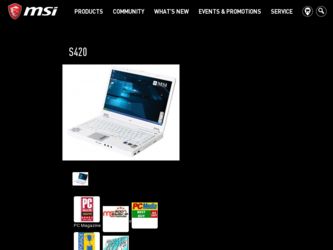 S420 driver download page on the MSI site