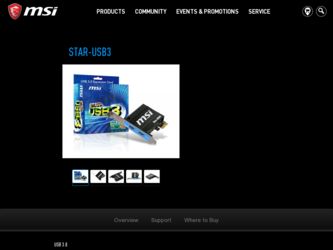StarUSB3 driver download page on the MSI site