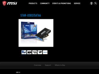 StarUSB3SATA6 driver download page on the MSI site