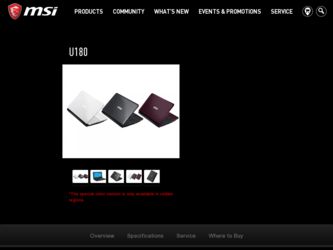 U180 driver download page on the MSI site