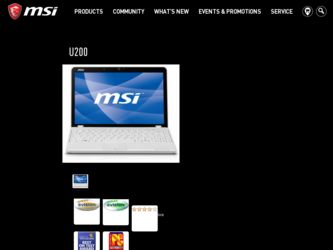 U200 driver download page on the MSI site