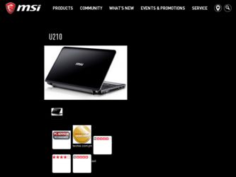 U210 driver download page on the MSI site