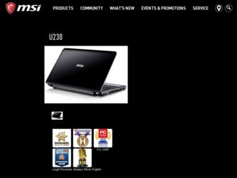 U230 driver download page on the MSI site