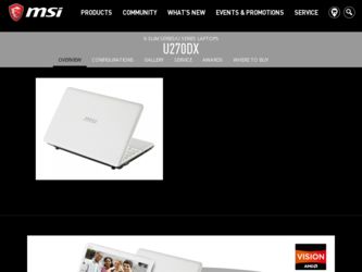 U270DX driver download page on the MSI site