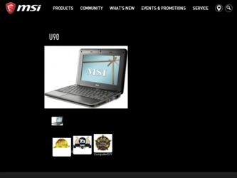 U90 driver download page on the MSI site