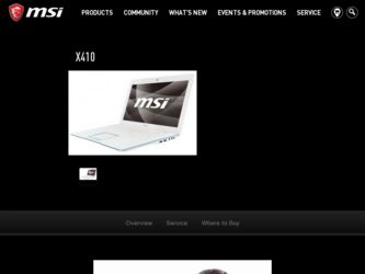 X410 driver download page on the MSI site