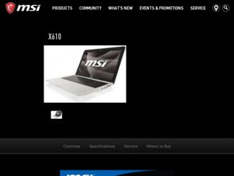 X610 driver download page on the MSI site