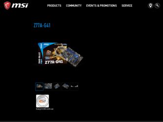 Z77AG41 driver download page on the MSI site