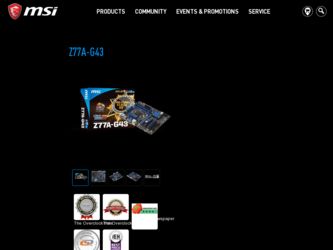 Z77AG43 driver download page on the MSI site