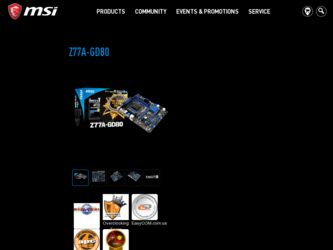 Z77AGD80 driver download page on the MSI site