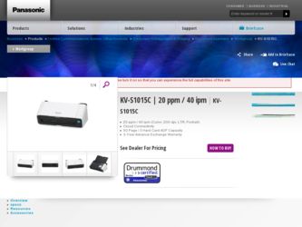 KV-S1015C driver download page on the Panasonic site