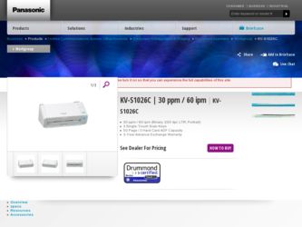 KV-S1026C driver download page on the Panasonic site