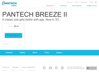 Breeze II driver download page on the Pantech site