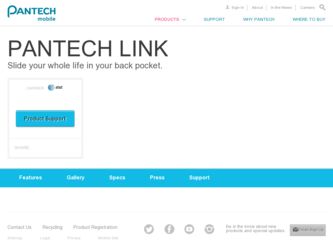 Link driver download page on the Pantech site