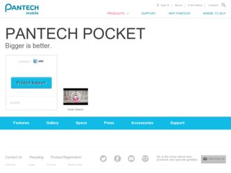 Pocket driver download page on the Pantech site
