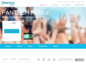 Renue driver download page on the Pantech site