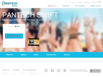 Swift driver download page on the Pantech site