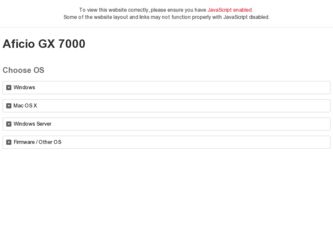 GX7000 driver download page on the Ricoh site