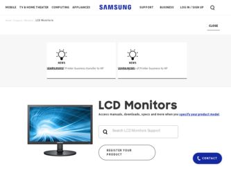 2043SWX driver download page on the Samsung site