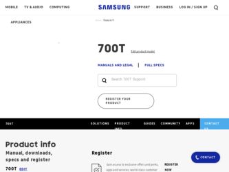 700T driver download page on the Samsung site