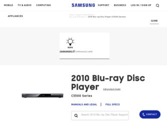 BD-C5500 driver download page on the Samsung site