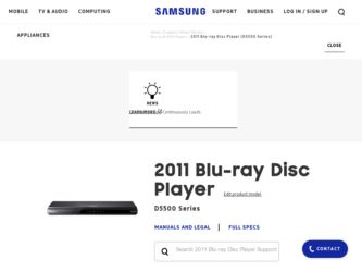 BD-D5500 driver download page on the Samsung site
