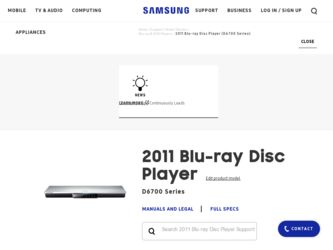 BD-D6700 driver download page on the Samsung site