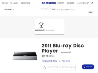 BD-D7000 driver download page on the Samsung site
