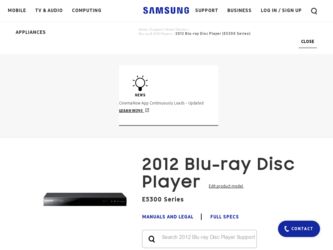 BD-E5300 driver download page on the Samsung site