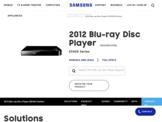 BD-E5400 driver download page on the Samsung site