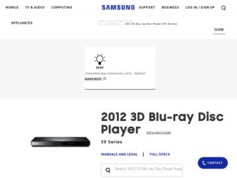 BD-E5900 driver download page on the Samsung site