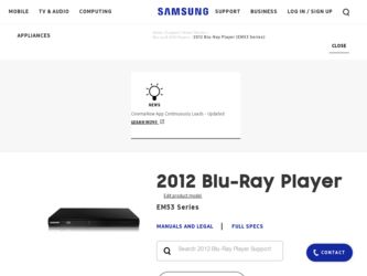 BD-EM53C driver download page on the Samsung site